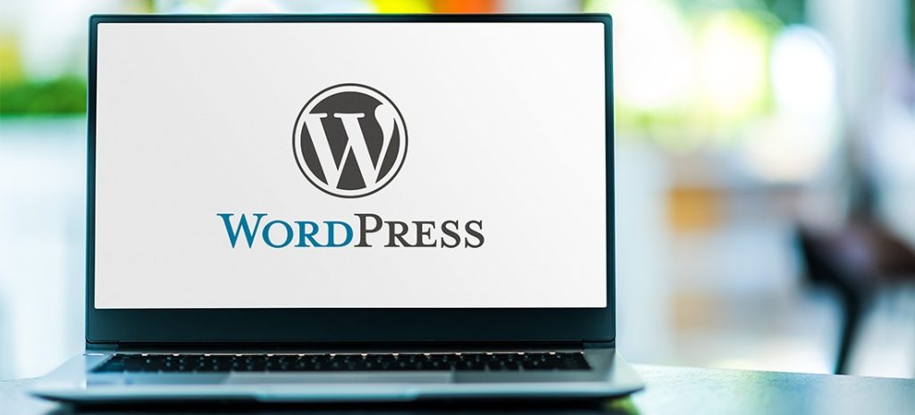 wordpress blog logo on a laptop screen