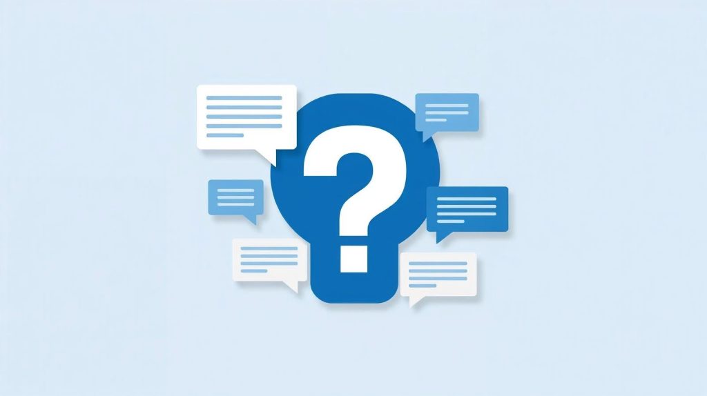 blue question mark pertaining to the importance of an FAQ page for wedding venues