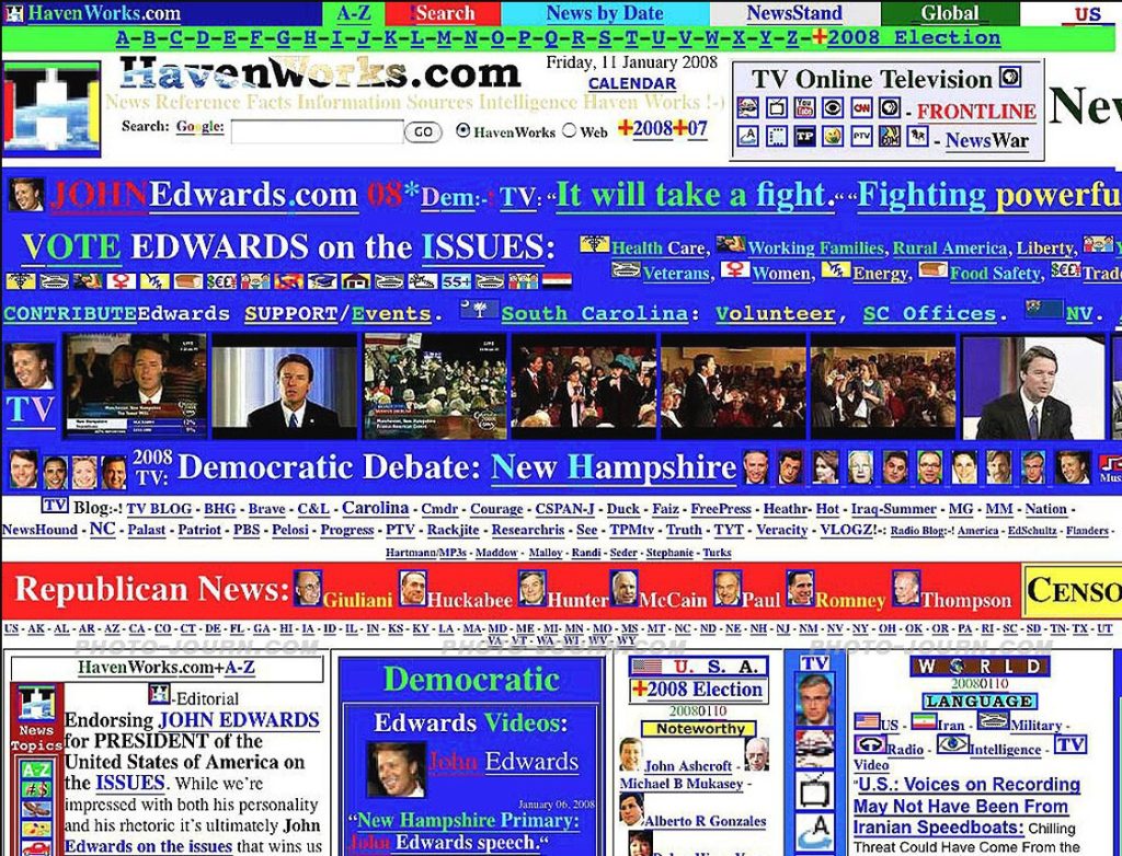 A cluttered website that has way too much going on. This will never work for your venue website.