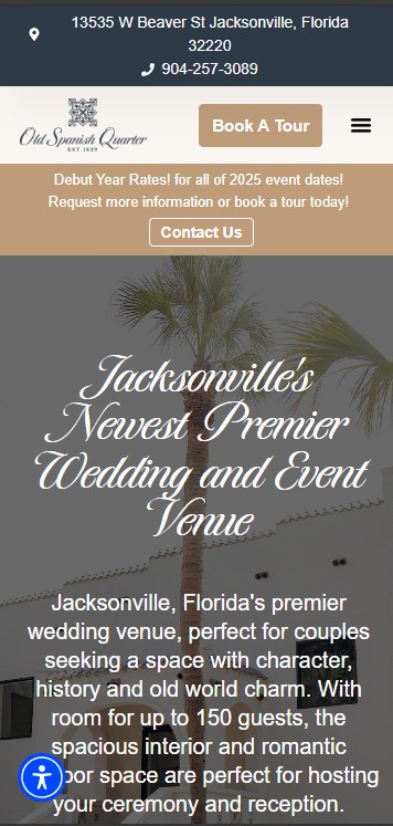 Old Spanish Quarter wedding venue in Jacksonville FL