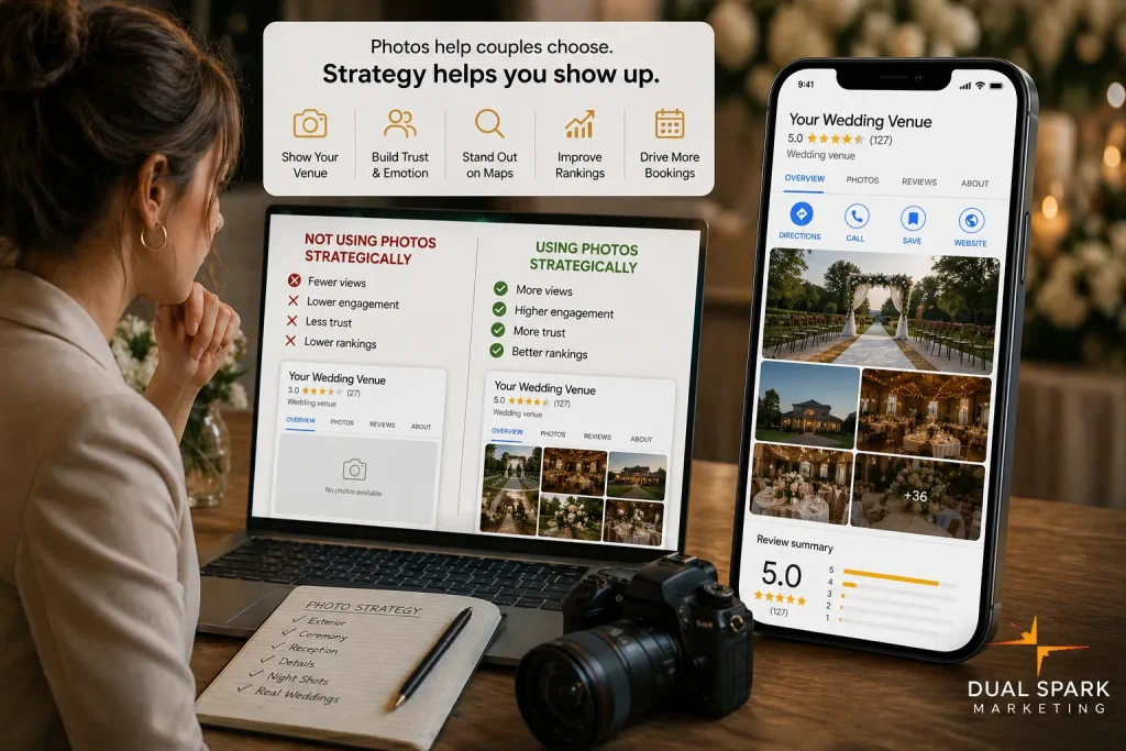 wedding venue photo strategy to improve google maps rankings and visibility