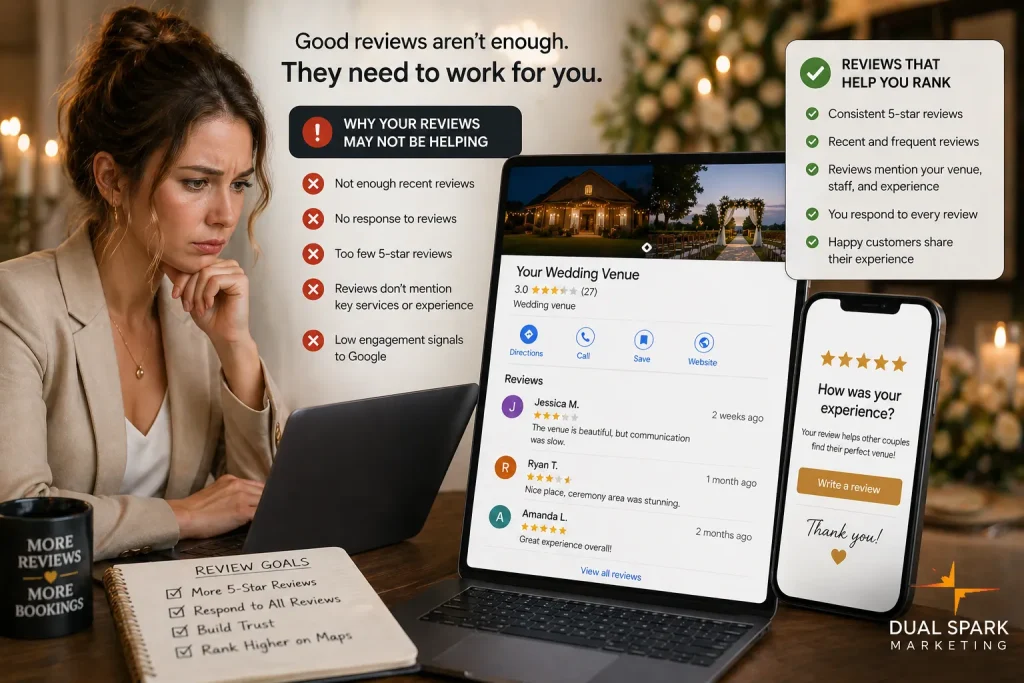 wedding venue reviews strategy to improve google maps rankings and visibility